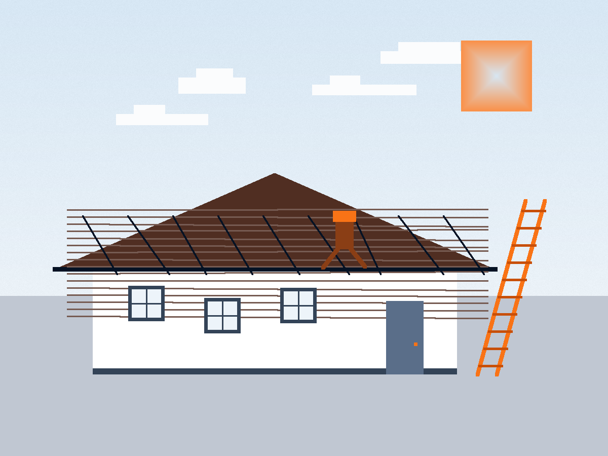 Modern residential roof with clean shingles