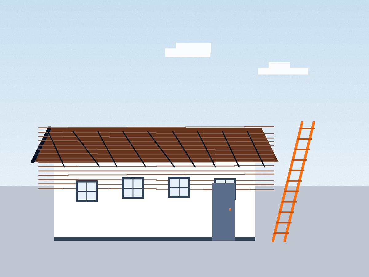 Roofing crew working on a residential property